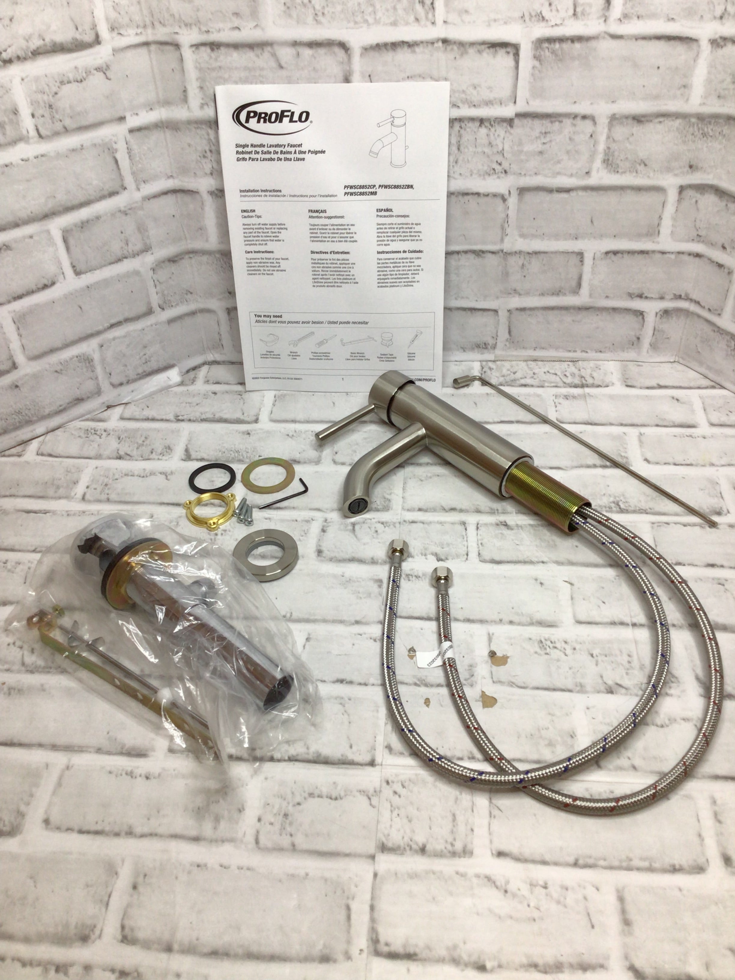 PROFLO PFWSC8852 Orrs 1.2 GPM 1 Hole Bathroom Faucet - Nickel (8127078531310)
